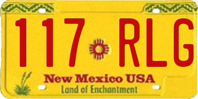 NM license plate 117RLG