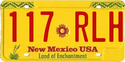 NM license plate 117RLH