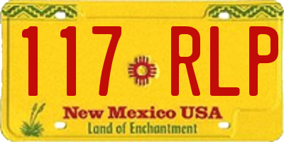 NM license plate 117RLP