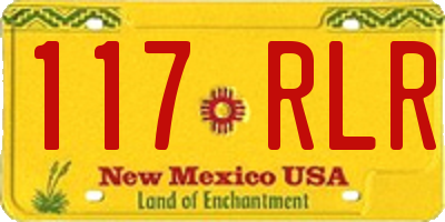 NM license plate 117RLR