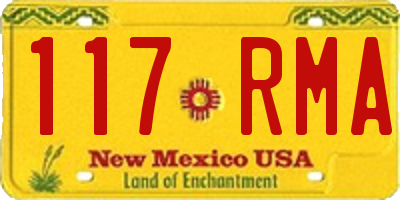 NM license plate 117RMA