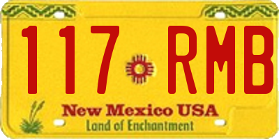 NM license plate 117RMB