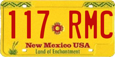 NM license plate 117RMC