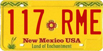 NM license plate 117RME