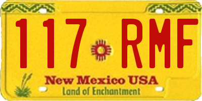 NM license plate 117RMF