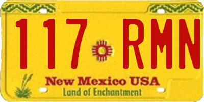 NM license plate 117RMN
