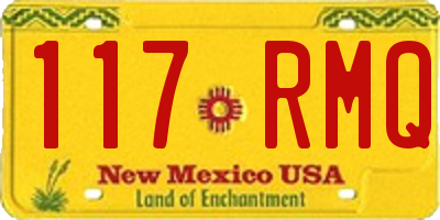 NM license plate 117RMQ