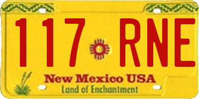 NM license plate 117RNE