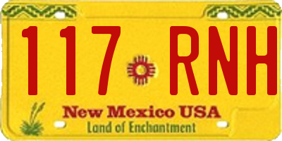 NM license plate 117RNH