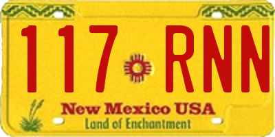 NM license plate 117RNN