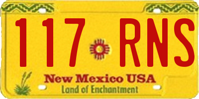 NM license plate 117RNS