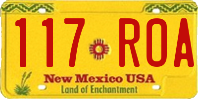 NM license plate 117ROA