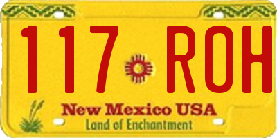 NM license plate 117ROH