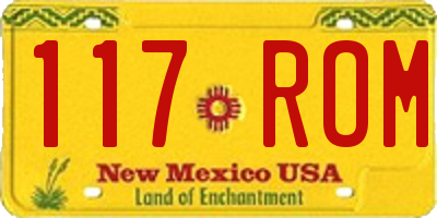 NM license plate 117ROM