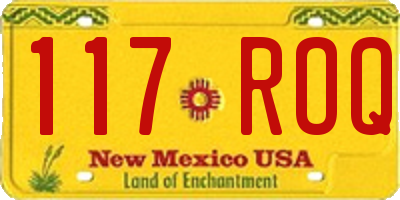 NM license plate 117ROQ