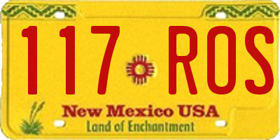 NM license plate 117ROS
