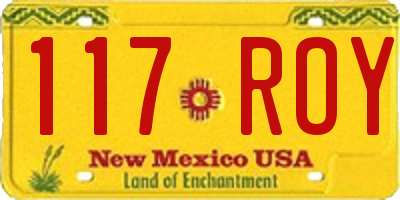 NM license plate 117ROY