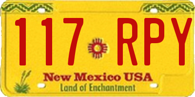 NM license plate 117RPY