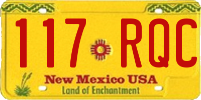 NM license plate 117RQC