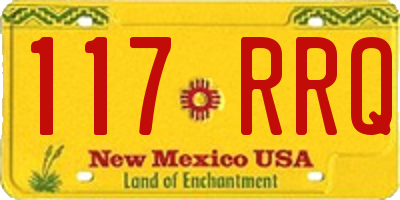 NM license plate 117RRQ