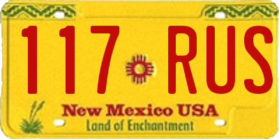 NM license plate 117RUS