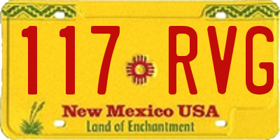 NM license plate 117RVG