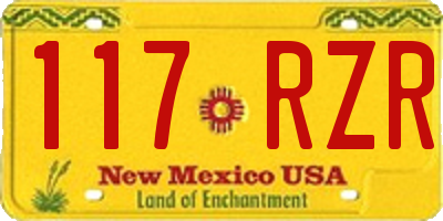 NM license plate 117RZR