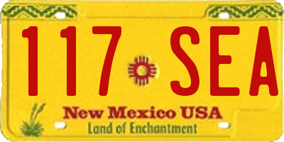 NM license plate 117SEA