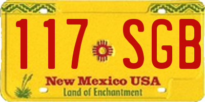 NM license plate 117SGB