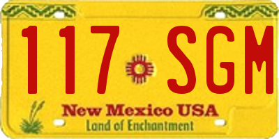 NM license plate 117SGM