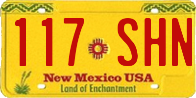 NM license plate 117SHN