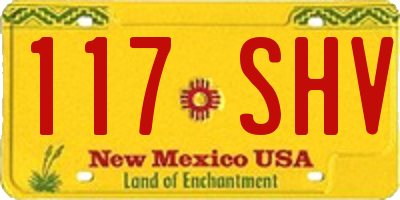 NM license plate 117SHV