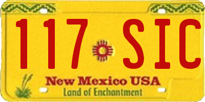 NM license plate 117SIC