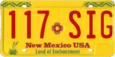 NM license plate 117SIG