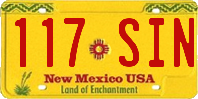 NM license plate 117SIN