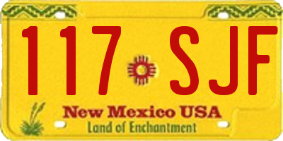 NM license plate 117SJF
