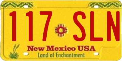 NM license plate 117SLN