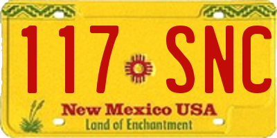 NM license plate 117SNC
