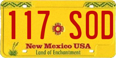 NM license plate 117SOD