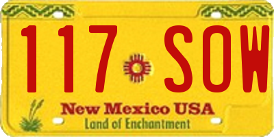 NM license plate 117SOW