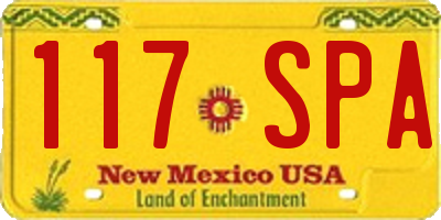 NM license plate 117SPA