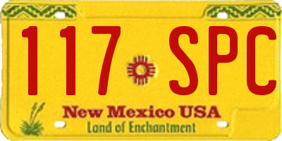 NM license plate 117SPC