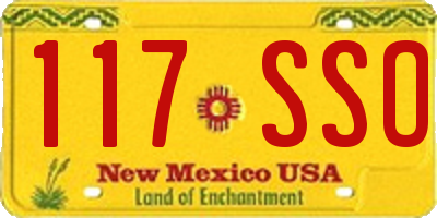 NM license plate 117SSO