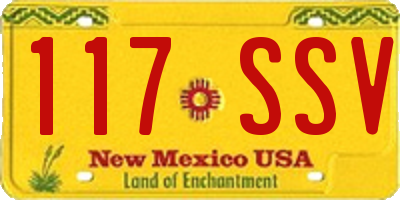 NM license plate 117SSV