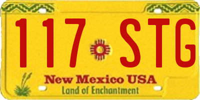 NM license plate 117STG
