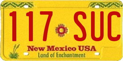 NM license plate 117SUC