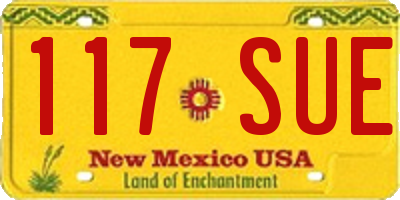 NM license plate 117SUE
