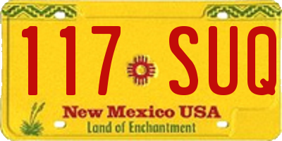 NM license plate 117SUQ