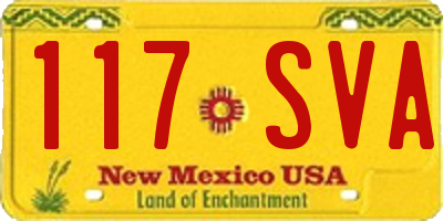 NM license plate 117SVA