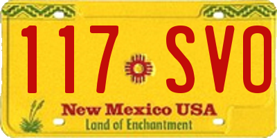 NM license plate 117SVO